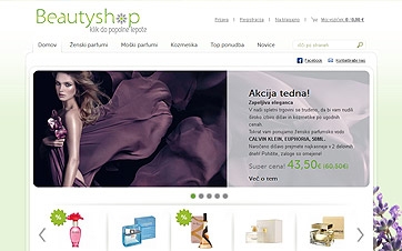 spletna stran Beautyshop