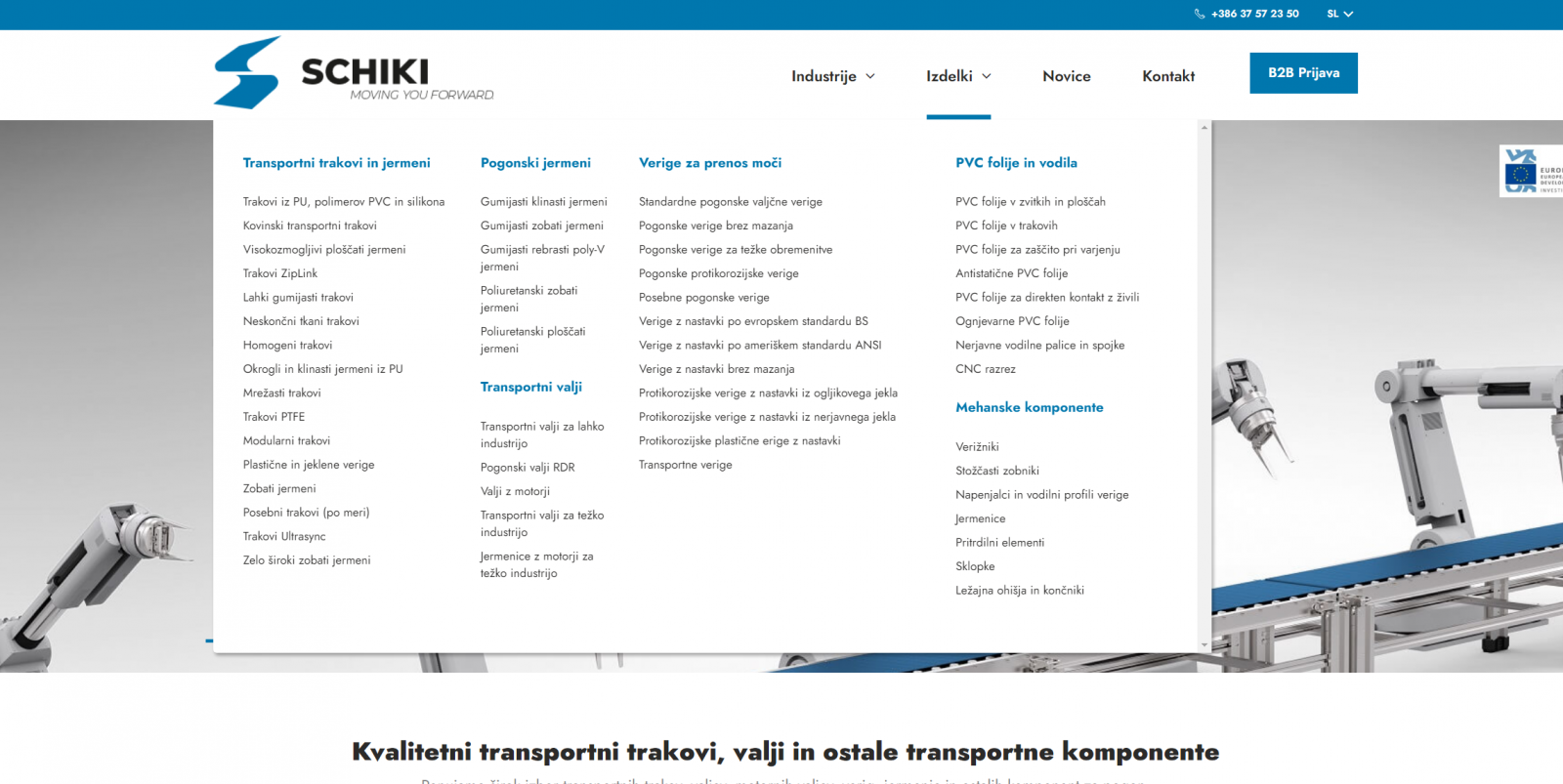 Mega meni spletne strani